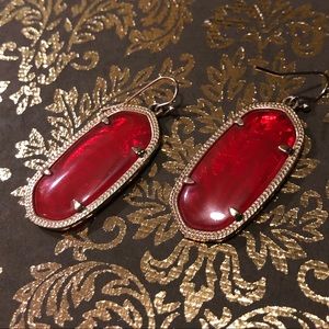 Kendra Scott Red Elle Earrings in Gold